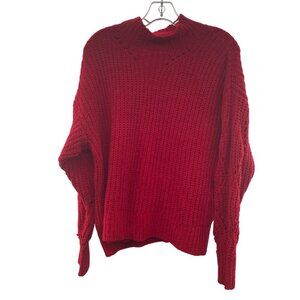 Maurices Women's Knit Sweater Mock Neck Long Sleeve Red Size Large